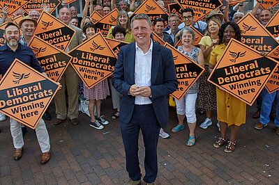 james maccleary in front of a crowd